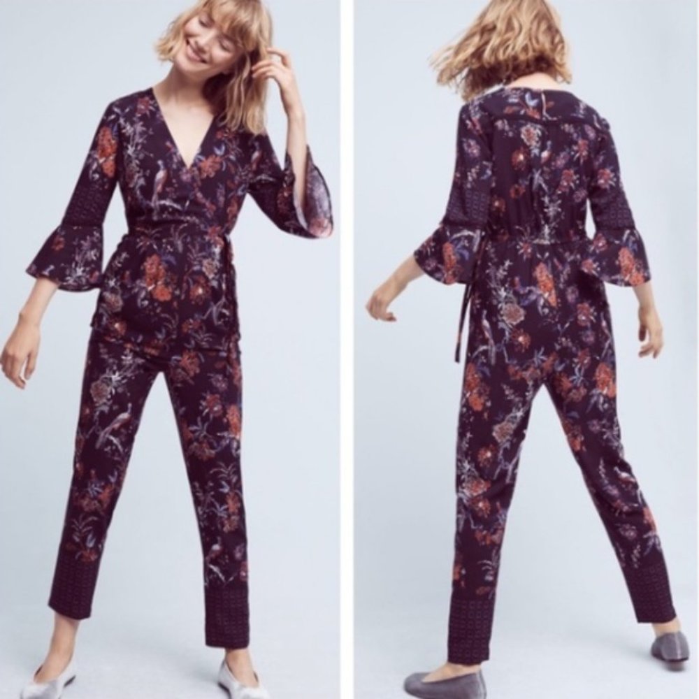 Anthropologie Maeve Espoir Printed Jumpsuit